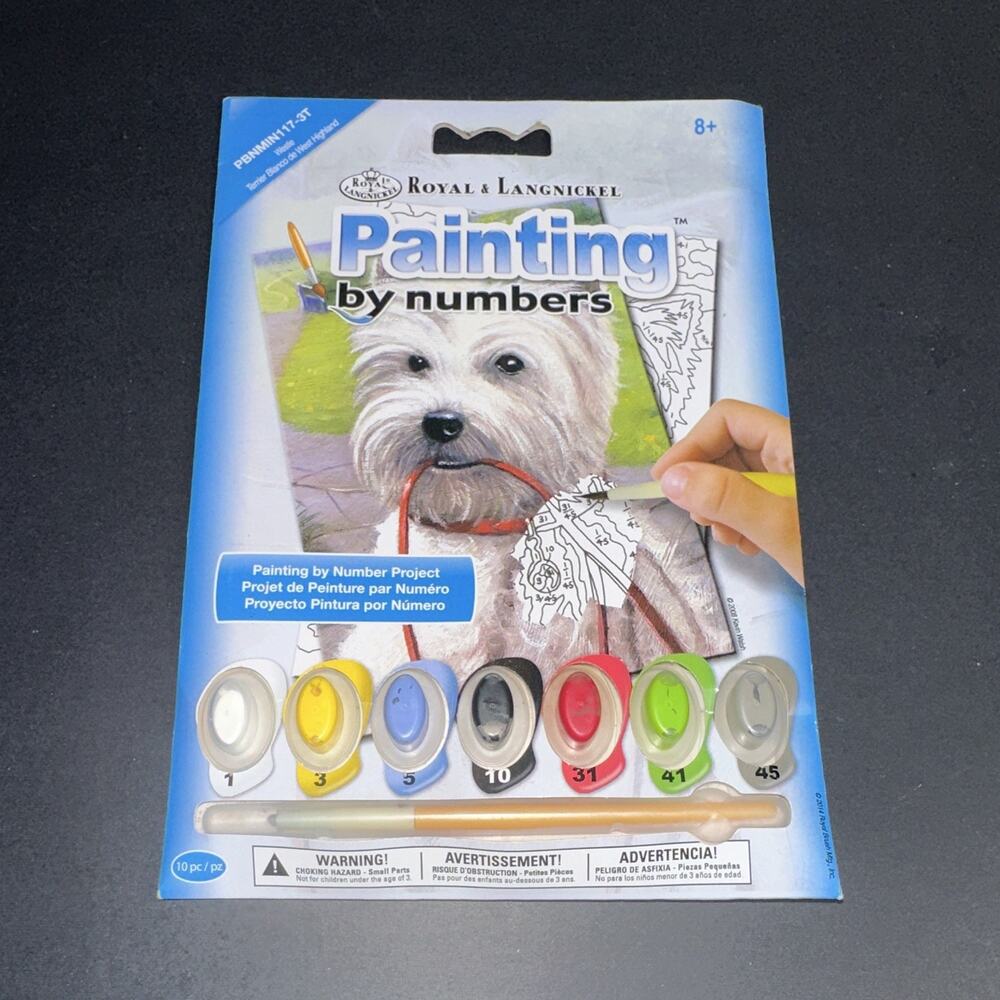 Royal & Langnickel Painting by Numbers Mini Kit Dog Design PBNMINI17-3T